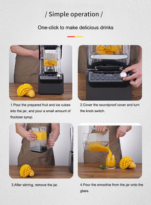 1800W Motor Commercial Blender 72 Oz Container Ideal for Frozen Drinks and Smoothies